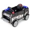12V Battery-Powered Electric Vehicle with 3 Speeds, Megaphone, and LED Lights-Black